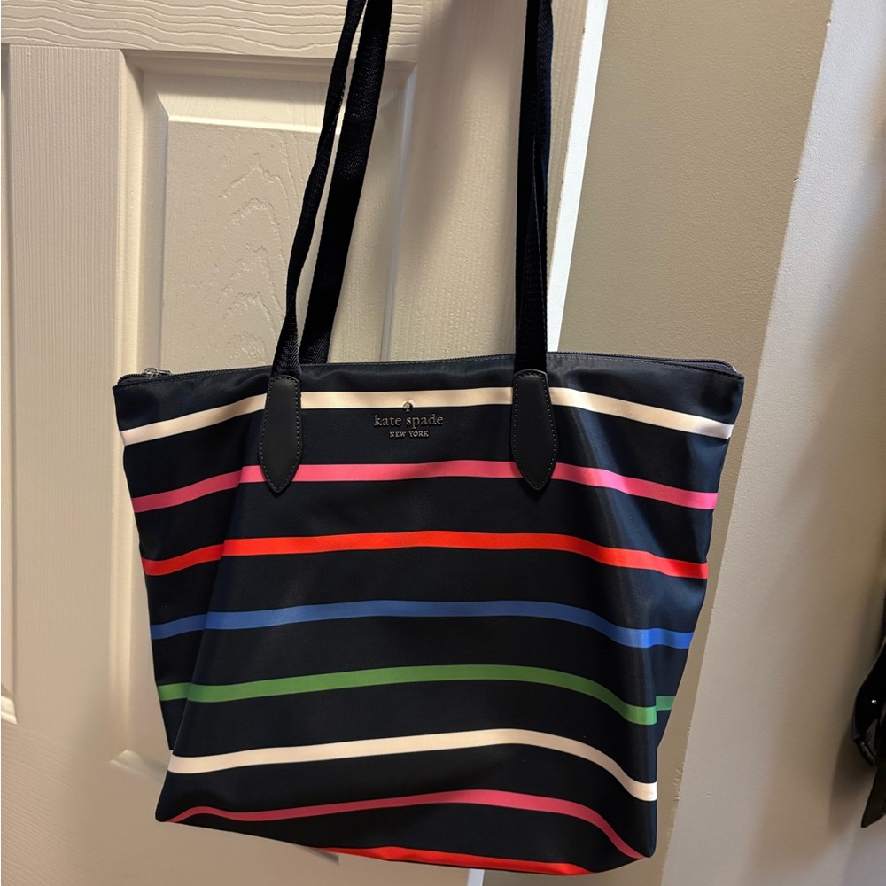 *Ships Free* Kate Spade Multicolor Striped Tote with Pouch NWOT - Picture 2 of 6